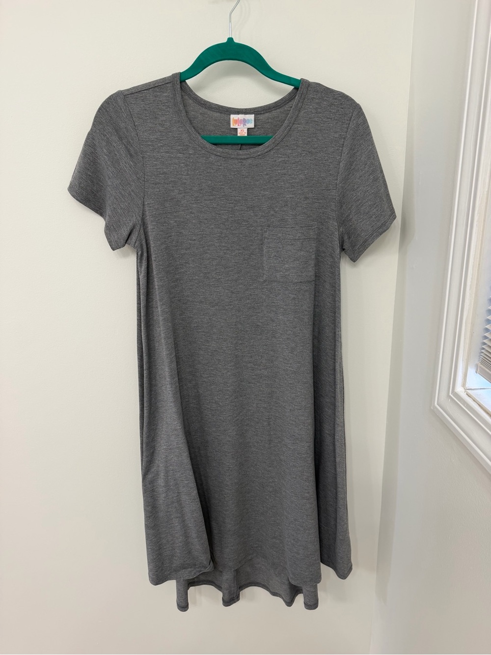 Extra Small XS LuLaRoe LLR solid gray Carly high low  Dress teacher dress